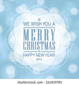 Vector Merry Christmas and Happy New Year card design. Perfect as invitation or announcement.