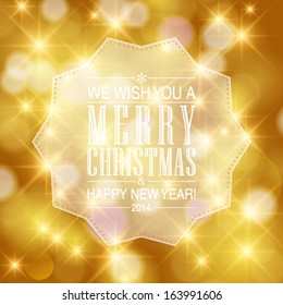 Vector Merry Christmas and Happy New Year card design. Perfect as invitation or announcement.