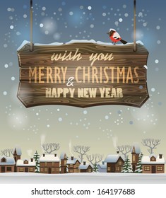 vector merry Christmas and happy new year illustration