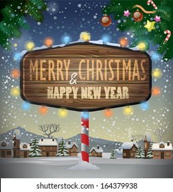 vector merry Christmas and happy new year illustration