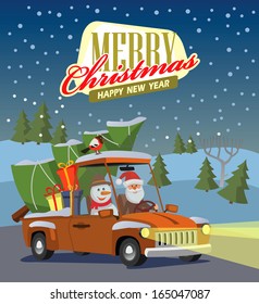 vector merry christmas and happy new year