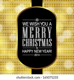 Vector Merry Christmas and Happy New Year card design. Perfect as invitation or announcement.