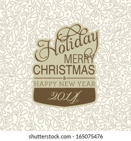 Vector Merry Christmas and Happy New Year card design. Perfect as invitation or announcement.