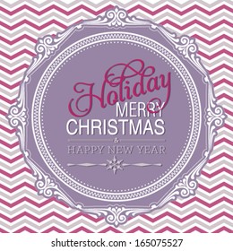 Vector Merry Christmas and Happy New Year card design. Perfect as invitation or announcement.