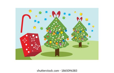 Vector of Merry Christmas and Happy New Year  greeting card, vector illustration.