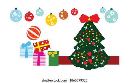 Vektorgrafik von Frohe Weihnachten und Frohe Neujahrskarte, Vektorgrafik.