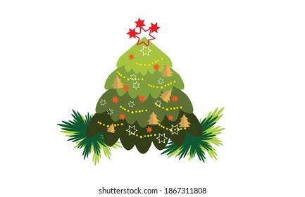 Vector of Merry Christmas and Happy New Year  greeting card, vector illustration.