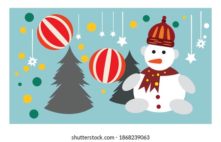 Vector of Merry Christmas and Happy New Year  greeting card, vector illustration.