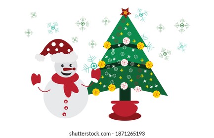 Vector of Merry Christmas and Happy New Year  greeting card, vector illustration.