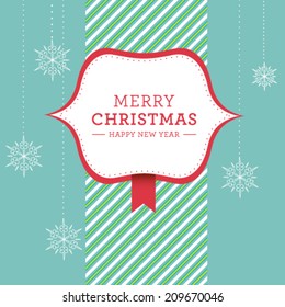 Vector Merry Christmas and Happy New Year card design. Perfect as invitation or announcement.