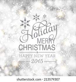 Vector Merry Christmas and Happy New Year card design. Perfect as invitation or announcement.