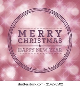 Vector Merry Christmas and Happy New Year card design. Perfect as invitation or announcement.