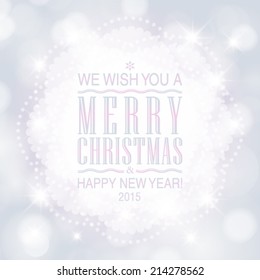 Vector Merry Christmas and Happy New Year card design. Perfect as invitation or announcement.