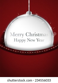 Vector - Merry Christmas Happy New Year Ball Silver in Red Jeans Pocket