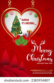 Vector Merry Christmas and Happy New Year Elegant Background 