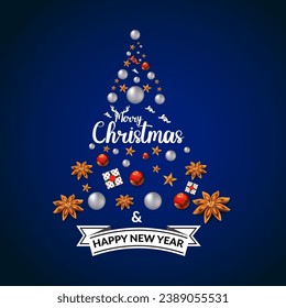 Vector merry christmas and happy new year promotion banner design vector.