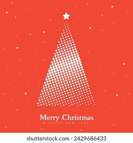 vector Merry Christmas and Happy New Year greeting card set with trees xmas icon. Modern Christmas design with minimal art banner, poster, wallpaper