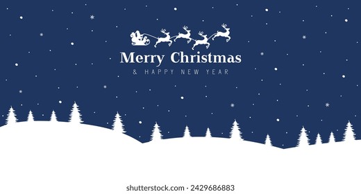 vector Merry Christmas and Happy New Year greeting card set on blue background. Modern Christmas design with minimal art banner, poster, wallpaper