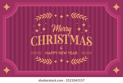 vector Merry Christmas and happy new year banner with vintage theme. and dark red background