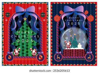 vector merry christmas and happy new year greeting card, celebration and festive concept