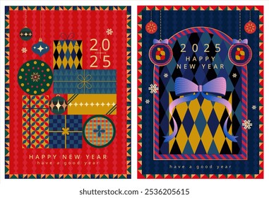 vector merry christmas and happy new year greeting card, celebration and festive concept