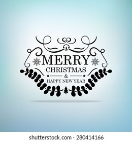 Vector Merry Christmas and Happy New Year design. Perfect as invitation or announcement.