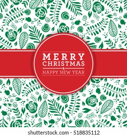 Vector Merry Christmas and Happy New Year card design. Perfect as invitation or announcemen.