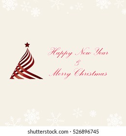 Vector Merry Christmas and Happy New Year card design.