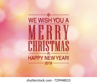 Vector Merry Christmas and Happy New Year card design. Perfect as invitation or announcement.