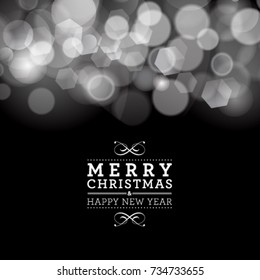Vector Merry Christmas and Happy New Year card design. Perfect as invitation or announcement.