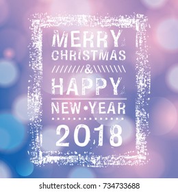 Vector Merry Christmas and Happy New Year card design. Perfect as invitation or announcement.