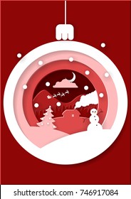 Vector Merry Christmas and Happy New Year Greeting Card