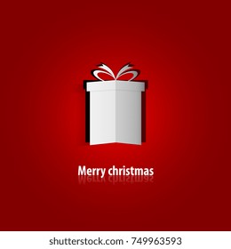 vector merry christmas holiday and Symbols Gift Box copy space and illustration
paper cut 3d concept