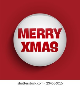 Vector - Merry Christmas Icon Button Red