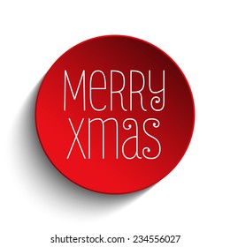 Vector - Merry Christmas Icon Button Red