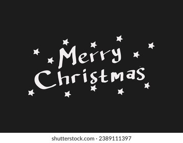 Vector Merry Christmas illustration of handwritten lettering. Handwriting Merry Christmas isolated vector. Merry Christmas vector brush lettering