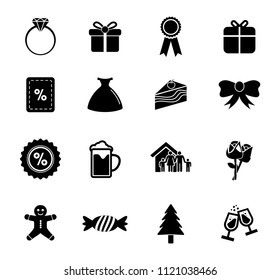vector merry christmas illustrations - holiday celebration icons, greeting invitation symbols