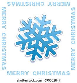 Vector Merry Christmas invitation card with ornamental lettering.