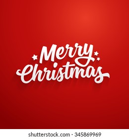 Vector Merry Christmas lettering. Greeting card template.