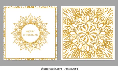 Vector Merry Christmas Luxury Gold Mandala 