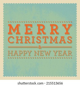 Vector Merry Christmas and New Year typographic label. Holidays design.