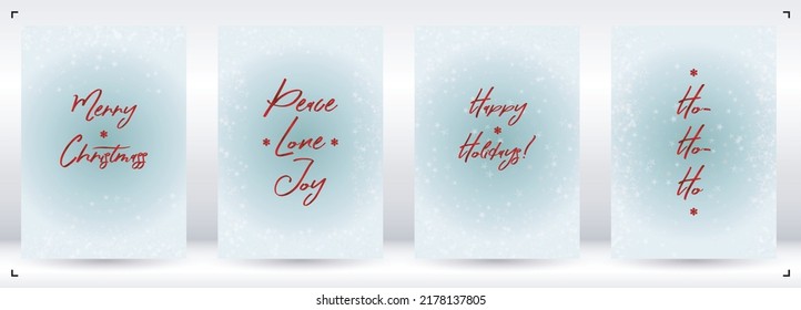 Vector Merry Christmas and New Year Card Collection with Magical Bokeh Lights Sparkle Confetti. Shiny Glitter Christmas Party Print Collection. Winter Sparkle Snowfall Design for Holiday's  Poster.
