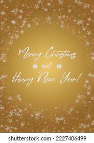 Vector Merry Christmas and New Year Card Collection with Magical Bokeh Lights Sparkle Confetti. Shiny Glitter Christmas Party Print Collection. Winter Sparkle Snowfall Design for Holiday's  Layout.