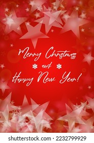 Vector Merry Christmas and New Year Card Collection with Magical Bokeh Lights Sparkle Confetti. Shiny Glitter Christmas Party Print Collection. Winter Sparkle Snowfall Design for Holiday's  Banner.
