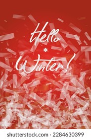 Recogida de tarjetas Vector Feliz Navidad y Año Nuevo con mágicas luces de Bokeh esparcen confetti. Colección de impresión de la fiesta navideña brillante. Diseño de nevadas en invierno para el diseño de vacaciones.