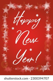 Recogida de tarjetas Vector Feliz Navidad y Año Nuevo con mágicas luces de Bokeh esparcen confetti. Colección de impresión de la fiesta navideña brillante. El diseño de la nevada de invierno para la postal de vacaciones.