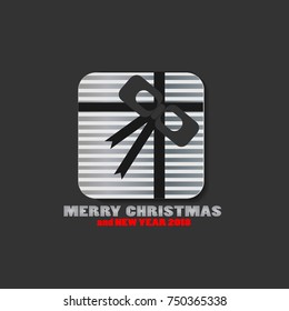 vector merry christmas and new year frame illustration