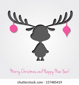 Vector Merry Christmas paper card