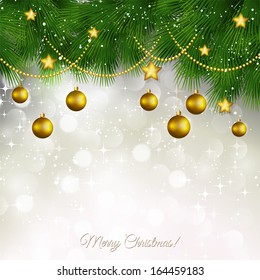 Vector Merry Christmas Paper greeting card. 