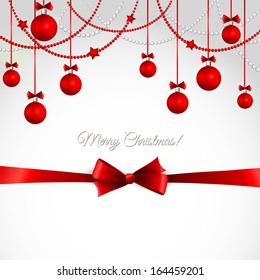 Vector Merry Christmas Paper greeting card. 